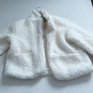 white teddy jacket size M